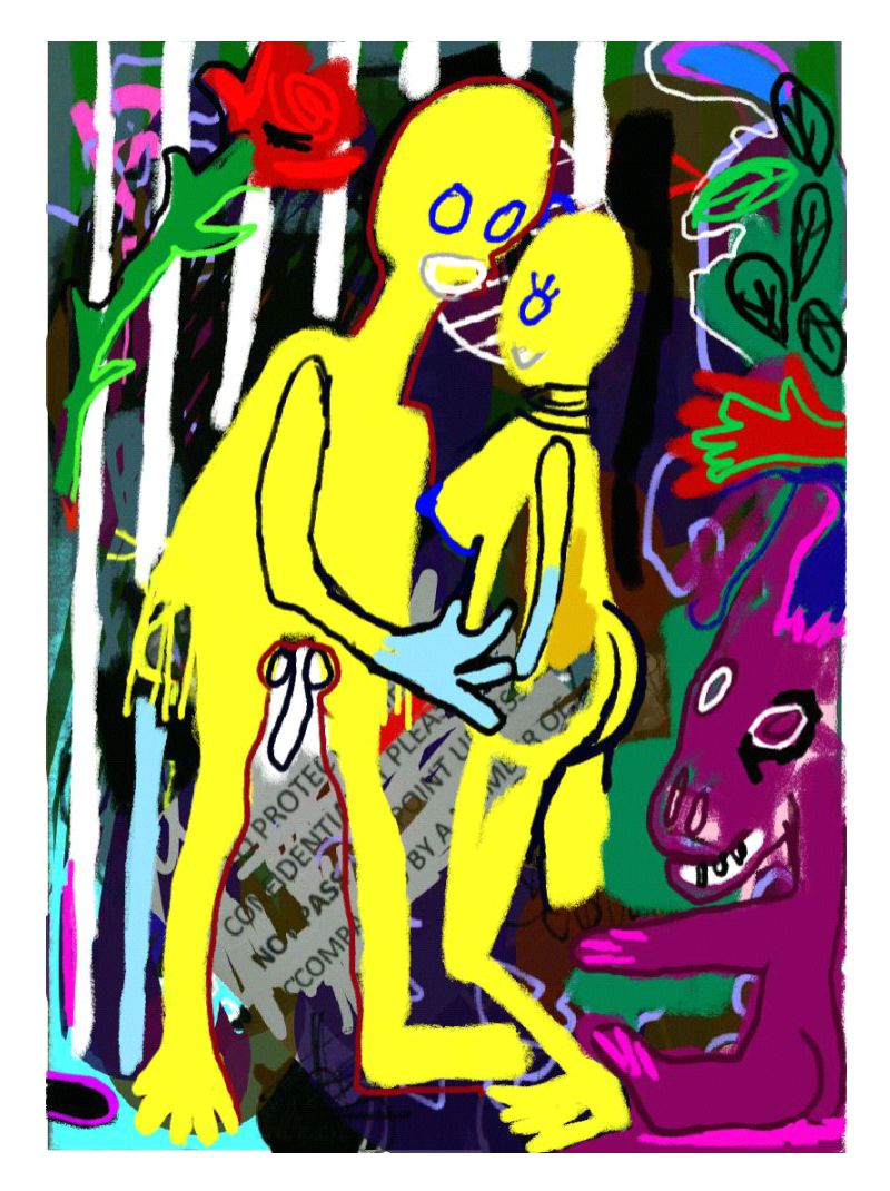 He said yes, she said no - but they still walked into the sun - art print, by Eugene Ankomah