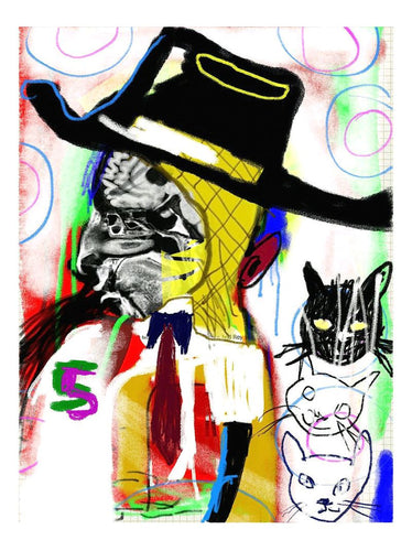 That man had three female cats, but one was a transvestite - art print, by Eugene Ankomah